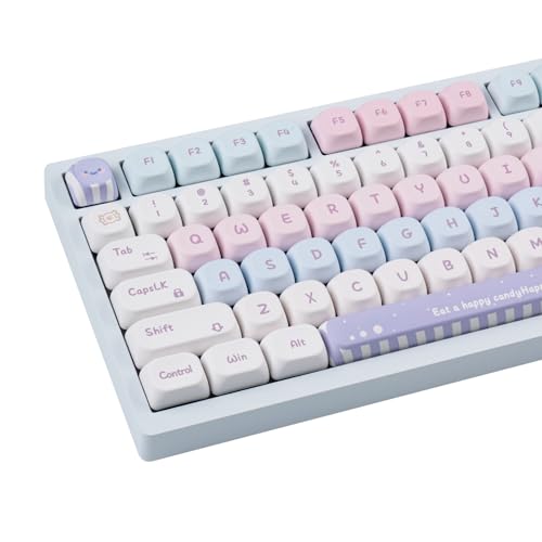 COOMICKEY 130 Keys Cute PBT Keycaps Dye-Sublimation Kawaii Key Caps Set XOA Profile Custom Keycaps for Cherry Gateron MX Swithes Mechanical Keyboards