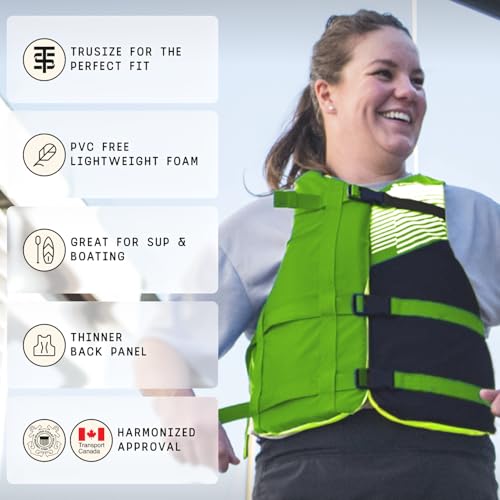 Image of Stohlquist FIT Oversized Adult Life Jacket, US Coast Guard Approved Type III Life Vest, PFD for Men and Women, Easily Adjustable, Lightweight and High Buoyancy - Plus Size (48-60 inch Chest)