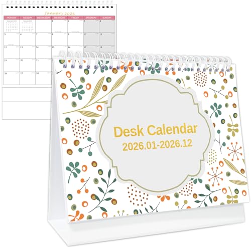 Desk Calendar 2026 - Calendar 2026 UK, Monthly Desktop Calendar (Jul. 2026 - Dec 2026), Standing Flip 2026 Desk Calendar Month to View, Twin-Wire Binding, for School Office Home-Simpify