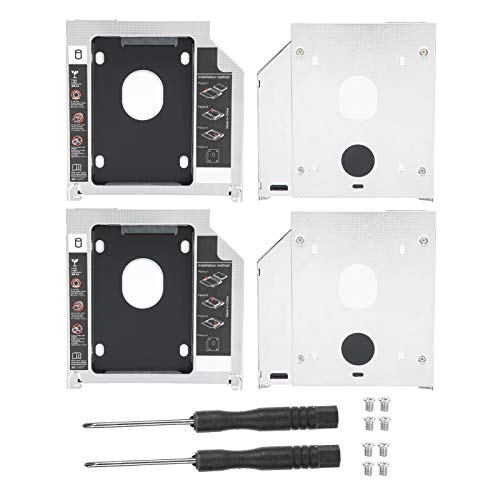 aqxreight 2Pcs 2nd SSD HDD Adaptador Caja 5mm DVD miniatura 2