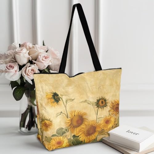 Image of Art Lover Zippered Tote Bag Waterproof Large Work Tote Bags, Artwork Women's Purse Handbags Travel Totes