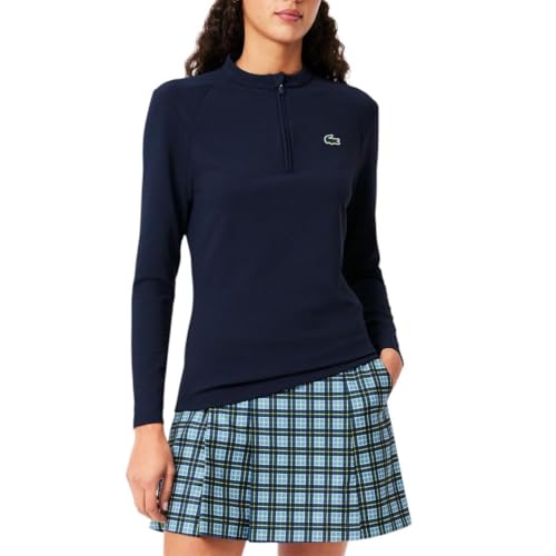 Lacoste Women's SPORT Sport UV Protect Layering Sweatshirt, Navy Blue, 4