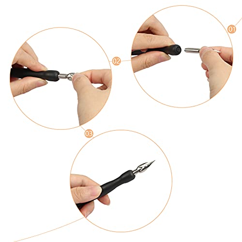 MONCAP 10TLG Federhalter und Halter Set Manga Cartoon Comic Dip Pen mit Stifthaltern Schreibfedern Kalligraphie Stift Ersatzspitzen Zeichenfeder für Karikaturisten Künstler Designer