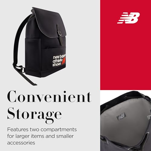 New Balance Canvas Backpack, Casual Commuter Travel Bag for Men and Women, Black, 19.5 Inches3