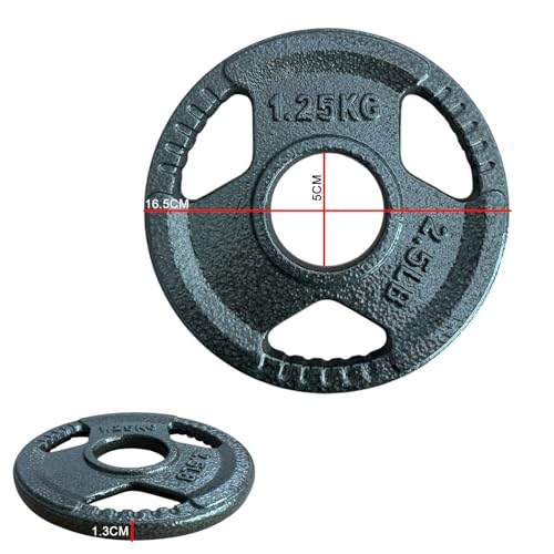 Chase Fitness 1.25kg Tri Grip Cast Iron 2" Olympic Weight Plate (1.25kg x 4) - Image 4