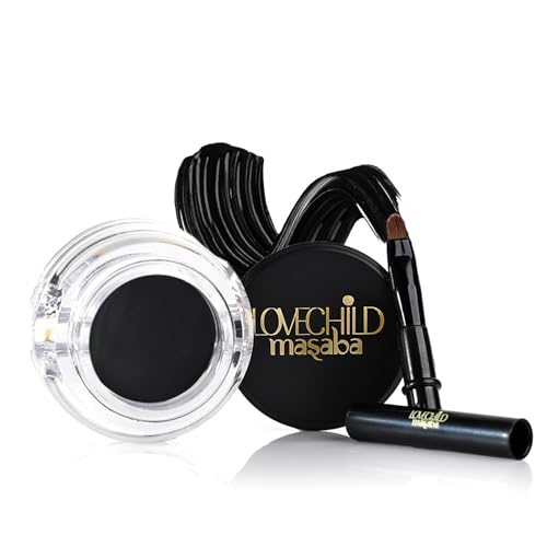 LoveChild Masaba Eye 2K Gel Eyeliner with Applicator, Black, Smud...