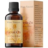 White Naturals Focus On Essential Oil Blend – Refreshing Aromatherapy Oil for Clarity & Attention, 100% Pure & Natural Essential Oils for Productivity, 1oz