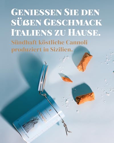 Greenomic - Cannoli-Siciliani - 200g - ideal als Geschenk - gefüllt mit zarter Salz-Caramel-Cremefüllung - einzeln verpackt in charmanter Geschenkdose - italienisch-sizilianisches-Gebäck