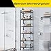 GIOTORENT 6-Wire Standing Storage Shelf for Bathroom Organizers and Storage & Laundry Room Organization, Metal Shelving Unit Pantry Rack for Kitchen & Bathroom, Black