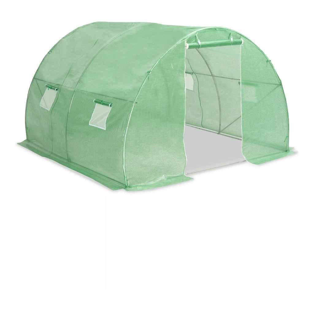 Szklarnia ogrodowa 9 m² z ocynkowaną ramą stalową, pokrywa PE 140 g/m²,