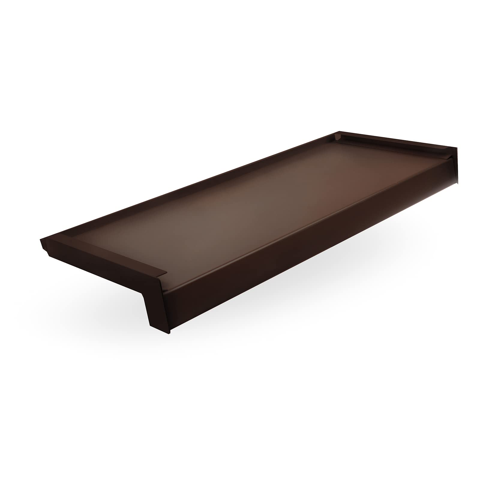Raambank van aluminium, 50 cm, brons, diepte 17,5 cm, weerbestendig, met pvc-afdekking, vensterbank, buitenvensterbank, voor buiten en buiten