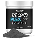 Hair Bar NYC Blond Bond Plex Extreme Lifting 10X Levels - Black/Charcoal Dust Free Lightener with Hydrolized Keratin & Bond, Hair Bleach Powder Cool-Toned & Bright Finish - Made in Italy 500g / 17.63oz