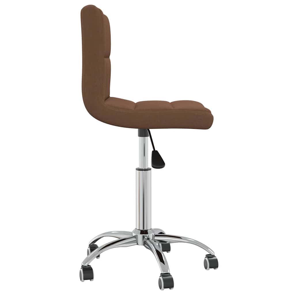 Chaise de bureau pivotante en tissu marron avec vérin à gaz et roulettes Chaise de travail ergonomique résistante pour le bureau à domicile et le jeu Chaise de bureau confortable avec dos en