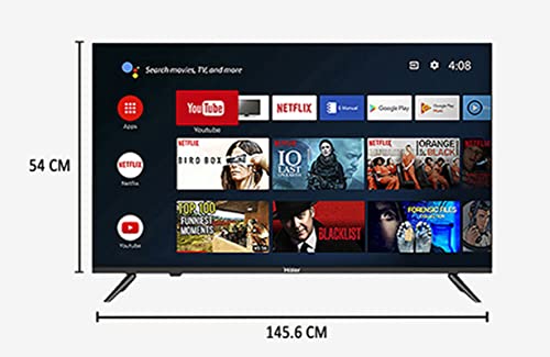 Image of Haier 165 cm (65 inch) 4K LED Bezel Less Google Android TV - Smart AI Plus (LE65K6600HQGA) Black