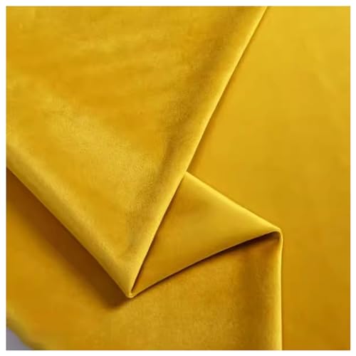 Tela de Terciopelo Suave Para Coser de Chaquetas Decoración del Hogar Cortinas Tapicería Vestido Sillas Manualidades 150Cm de Ancho(Size:1.5x1m,Color:Amarillo)