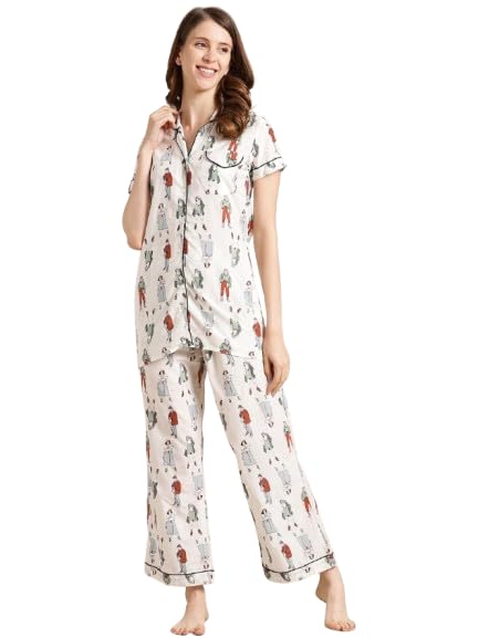 Combinaison de soirée VARANGA chic en imprimé blanc cassé premium