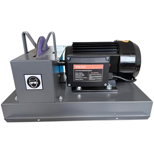 Jinlida JLD10-8 Lawn Mower Blade Sharpener, 2/3HP 500W Grinder Sharpening Machine with 7-inch Ceramic Grinding Wheel and Balancer and 5 Sanding Discs - Image 4