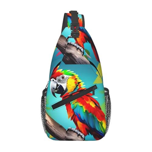 Bolso bandolera Parrots estampado para senderismo miniatura 1