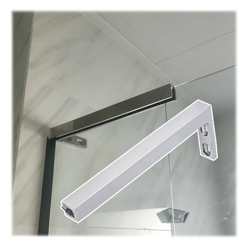 Barre de stabilisation murale pour paroi de douche argent 34cm bras support verre sans perçage