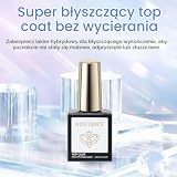 Modelones Top Coat Semi Permanent 15ML No Wipe Top Coat półtrwały żelowy lakier do paznokci UV/LED Ultra Gloss Finish Długotrwały
