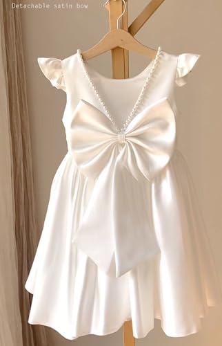 Short Satin Tutu Dress for Girls Formal Wedding Flower Girl Dress for Holiday Pageant Prom Party4