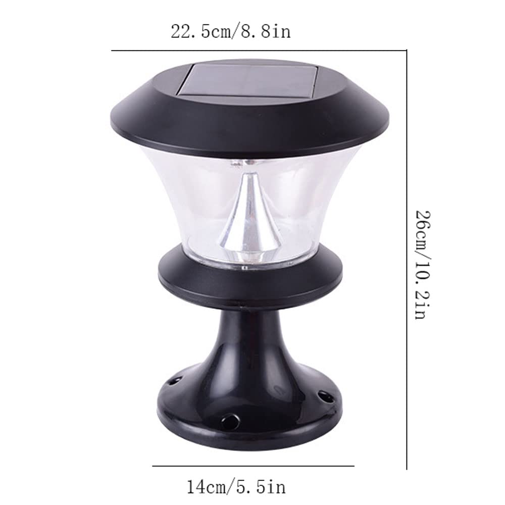 Lampy solarne do słupków, zewnętrzna lampa kolumnowa podwórka, zewnętrzne oświetlenie ogrodowe lampy stygmatyzacyjne, bardzo jasne oświetlenie trawnika LED nasadka słupka,