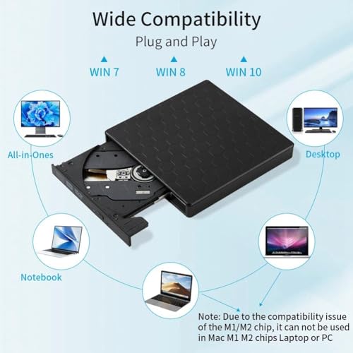 Lectora externa de DVD USB 3.0 portátil para PC miniatura 4