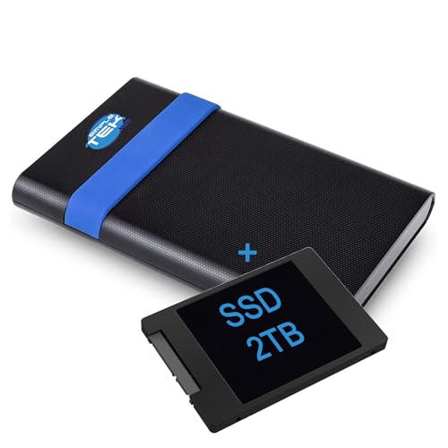 SSD SATA III 2 To ultra rapide avec boîtier USB 3.2 Gen1 6 Gbps pour transfert de données