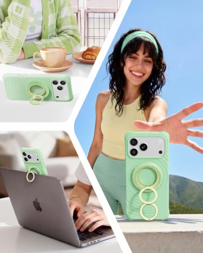 Image of SYNCWIRE Magnetic Phone Ring Holder, for MagSafe Phone Grip Stand Kickstand | 360 Rotation, Double-Sided Magnet, Cell Phone Grip Finger Holder, for iPhone 17 16 15 14 13 12 Pro Max, MagSafe Accessories