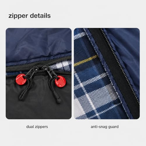 Bolsa de Dormir REDCAMP de Algodón y Franela para Adultos Grandes y Altos, 3-4 Estaciones, Acolchada para Clima Frío con Bolsa Compresora, Cálida y Cómoda para Camping, Senderismo y Caza miniatura 6