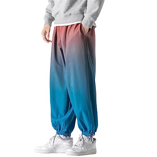Pantalon de jogging jaune pour homme coupe ample en taille XXL