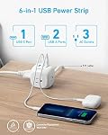 Anker 20W USB C Bande de puissance, 321 Bande de puissance avec 3 Sorties et USB C Charge pour iPhone 13/14 Series, 5 ft Cord d'extension, charge de la livraison électrique pour les chambres de dortoir, Bureau d'accueil, Voyage de bateau de croisière