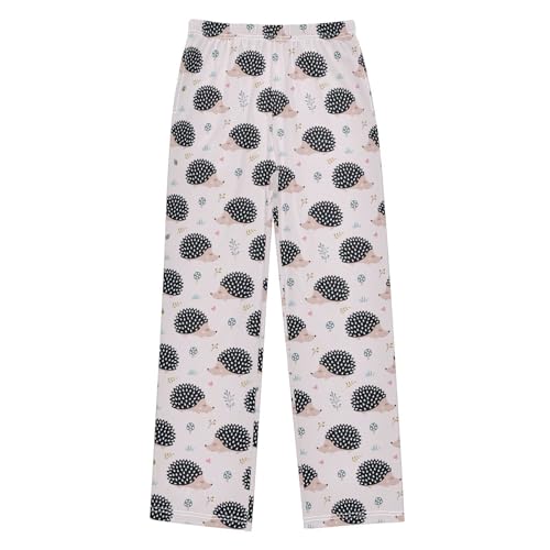 ZZXXB Sleeping Hedgehog Boys Long Pants Soft Trousers Elastic Waist Kids Lounge Bottoms with Pockets S-XL