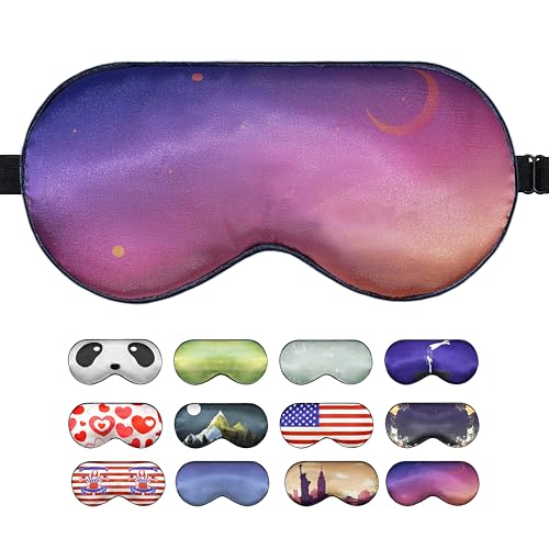 睡眠マスク 睡眠用シルクアイマスク 女性と男性用アイスリープシェードカバー 調節可能なストラップ付き 遮光ナイト目隠し 旅行用アイマスク ブラックフローラル