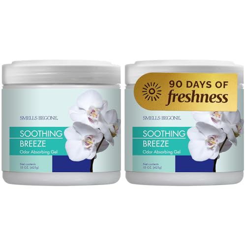 SMELLS BEGONE 15oz Gel Odor Eliminator - Absorb & Remove Tough Odors in Pet Areas, Bathrooms,...