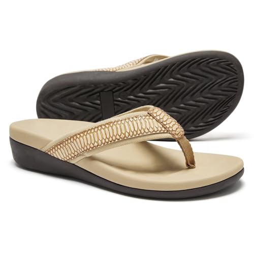 Image of Orkii Womens Plantar Fasciitis Feet Sandals, Best Orthotic Flip Flops With Arch Support, Comfortable Walking Sandals