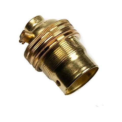 Brass Lamp Holder Bayonet Cap (BC) (B22d) Fitting Bulb Holder 10mm Screw Thread Cover