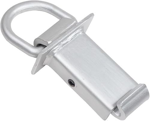 Vista 47 de Mytee Products Anillo en D de bolsillo de estaca ajustable resistente con pasador de enganche de 1/2 pulgada, WLL 5400 libras y 4 agujeros para Negro