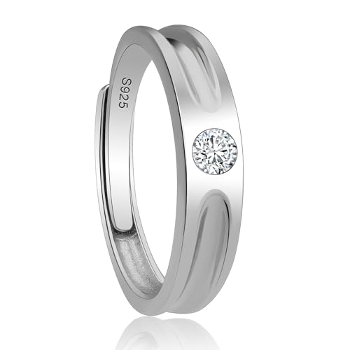 Bague homme argent 925 cadeau pour lui, anneau de promesse élégant