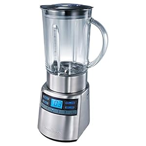 ProfiCook PC-UM 1006 universele blender | elektronische snelheidsregeling met ijsvergruizerfunctie | uitneembare glazen blenderkan met schaal | LCD-display (blauw verlicht) | roestvrijstalen behuizing