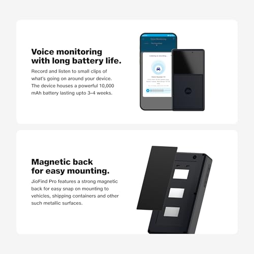 Image of JioFind Pro 4G | Truly Wireless GPS Tracker | Track Car, Bike, Shipments, Luggage, Valuables| 10000maH Battery | Voice Monitor | GeoFence & Overspeed Alerts| Magnetic Mount| 1Y Free Sub| Jio Locked