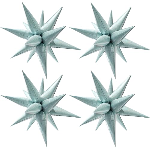 Image of 4pcs 32 inch Laser Balloons Blue Disco Balloons for Disco Birthday Party Decorations Bachelor Party Beach Summer Party Shiny Dance Party Decor Baby Shower Wedding Decor Supplies
