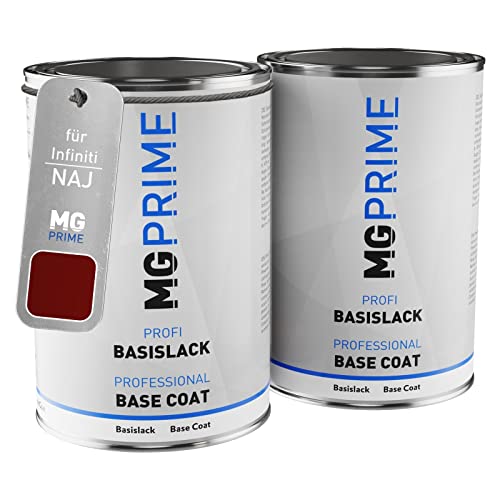 MG PRIME Pintura automotriz Set bote listo para pulverizar para Infiniti NAJ Alizarin Crimson Pearl/Magnetic Red Pearl Fondo + pintura base 2,0 litros 2000 ml
