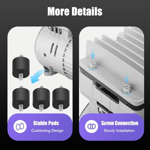 InSyoForeverEC Compresor de Aire Silencioso, 8 Bares, Motor Sin Aceite, 145 L/min, 750 W/1 HP, Accesorios - imagen 5