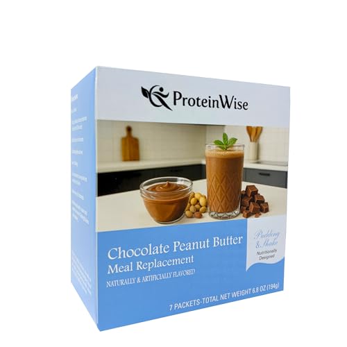 Image of ProteinWise - Chocolate Peanut Butter Pudding & Shake Meal Replacement - 7 /Box