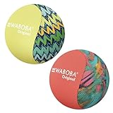 Waboba Original Water Bouncing Ball 2 Pack - Waterproof Games for Pool & Beach - Kids & Teens Outdoor Sports Gift - Abstract & Zigzag Neon Designs