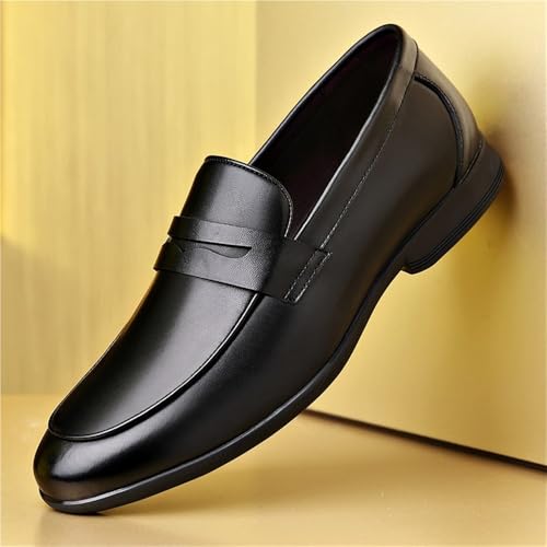 Mens Shoes Vegan Leather Round Toe Rubber Sole Slip Prom Slip-on2