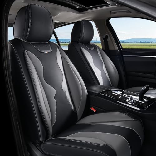 Image of Coverado Car Seat Covers, Front Covers for Cars, Car Seat Cover Front Seats, Automotive Seat Cover, Waterproof, Leather Car Seat Cushion, Universal Interior Covers Seat Protectors for Most Cars