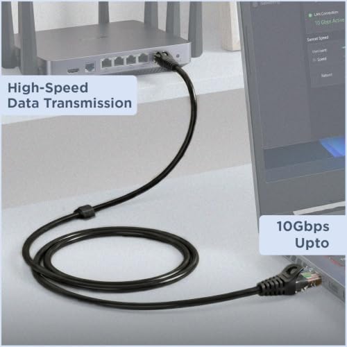 Image of UNIGEN CAT6 LAN Cable | 5Meter Length | Up to 10Gbps High-Speed Ethernet Network Cable with RJ45 Connectors, Pure Copper Conductors, Durable PVC Jacket for Router, PC, Laptop, Smart TV, Gaming Console