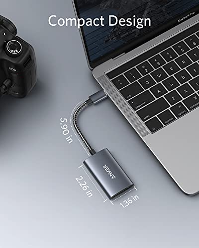 Anker USB-C SD 4.0 Card Reader, PowerExpand+ 2-in-1 Memory Card Reader, for SDXC, SDHC, MicroSD, MMC, RS-MMC, Micro SDXC, Micro SDHC, UHS-II, and UHS-I
